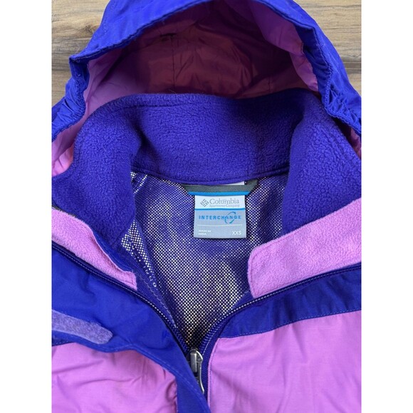 Columbia Girls Omni-Tech Interchange Jacket Size XXS Pink/Purple - Picture 4 of 8